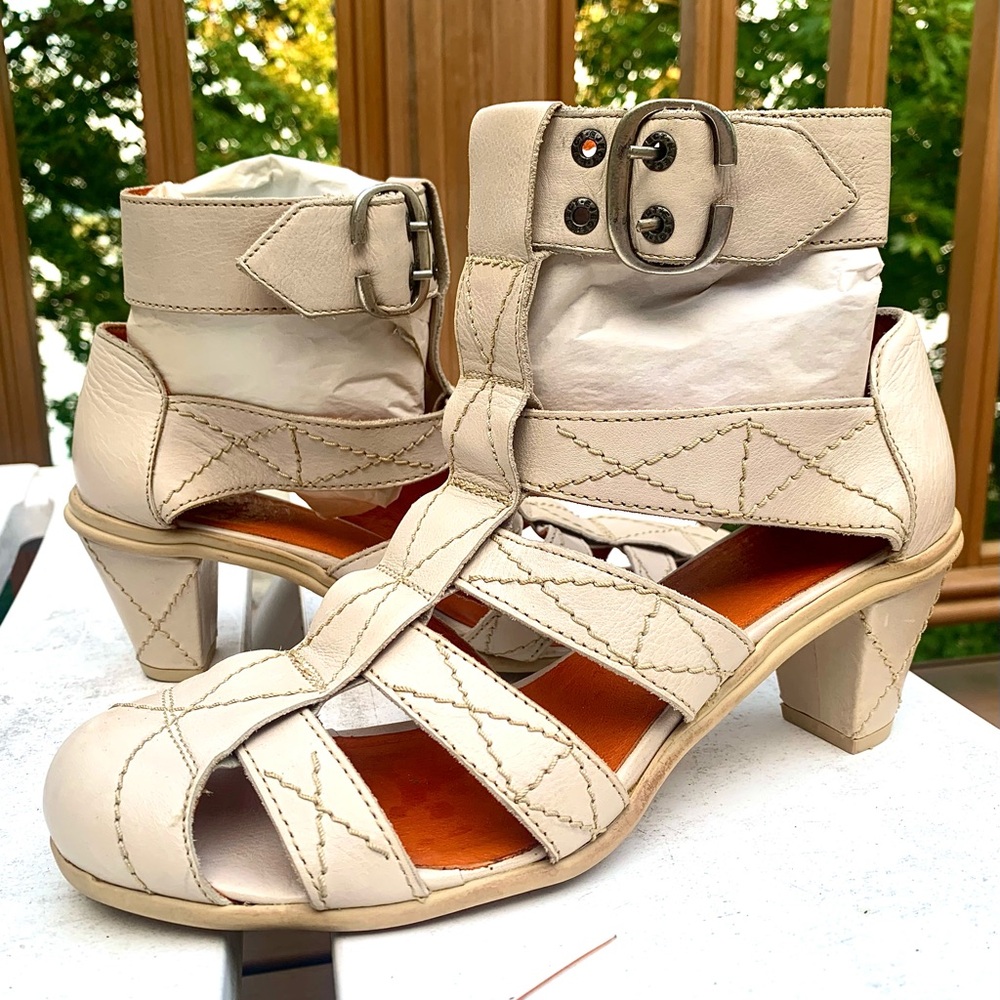 Leather Eject Brand Ankle Wrap Shoes